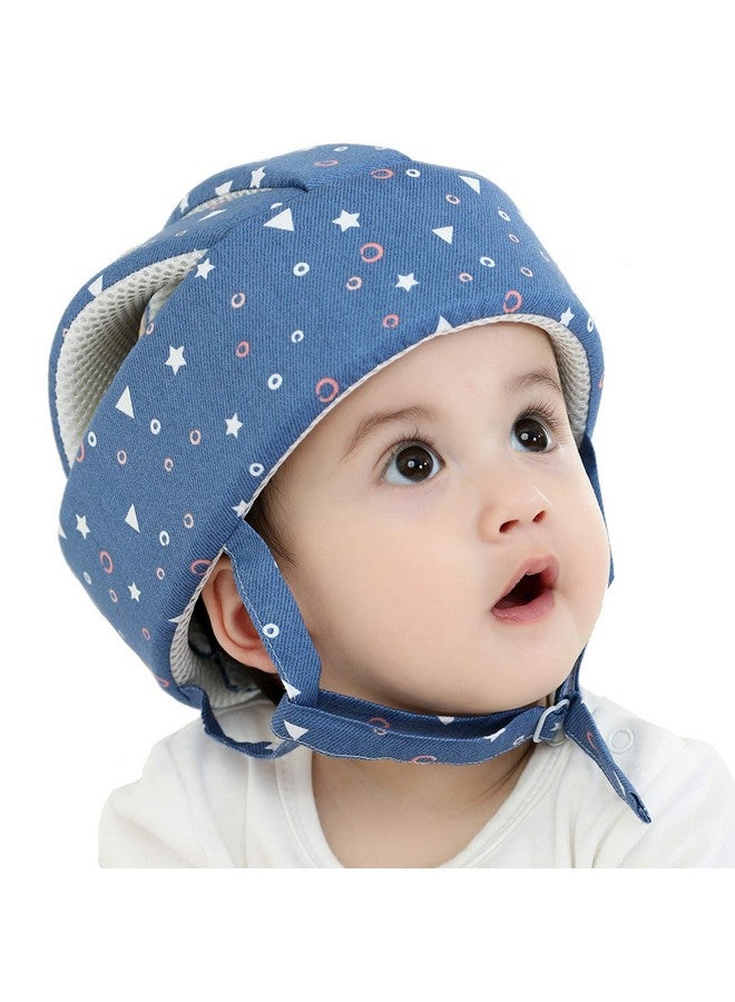 Ocanoiy Baby Safety Helmet Toddler Children Headguard Infant Head Cushion Protective Harnesses Cap Soft Adjustable Kid Safety Hat Head Protector (Starry Blue) - Image 1