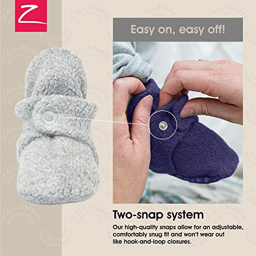 Zutano Unisex Baby Cozie Fleece Baby Booties, Baby Essentials, Pack of 3, Gray/Black/Heather Gray, 3 Months - Image 3