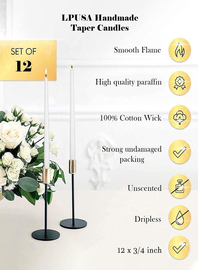 LPUSA - Tall Taper Candles 12 Inch Unscented Odorless Long and Tall Taper Candles for Sailboat, Sticks, Wedding, Advent, Home Decor, Dinner, Christmas, Set of 12 - Image 5