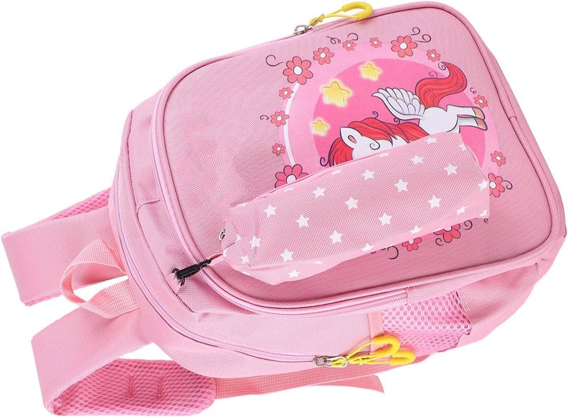 كلاراكو حقيبة ظهر كلاركو للأطفال بسعة كبيرة مطبوعة لرياض الأطفال، حقيبة مدرسية لحماية العمود الفقري وتقليل العبء، خفيفة الوزن، مطبوعة باللون الوردي، لطيفة لحقيبة الظهر للأطفال، حقيبة ظهر - Image 3