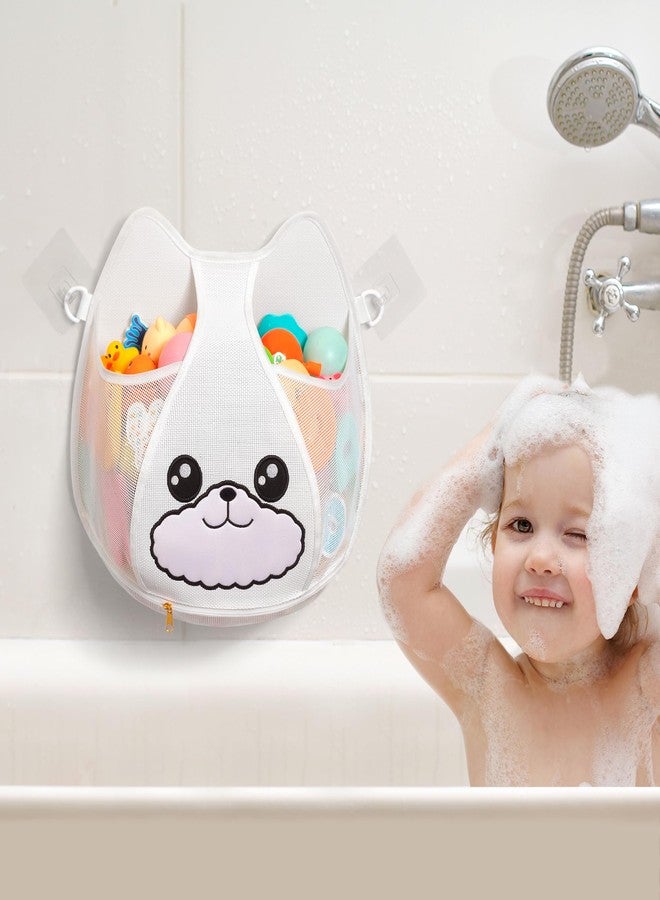 Austion Bath Toy Storage 3.2-Gallon Hanging Bath Toy Holder for Kids‘ Bath Tub - Zippered, Quick-Drying and Machine-Washable Bathroom Organizer - Image 3