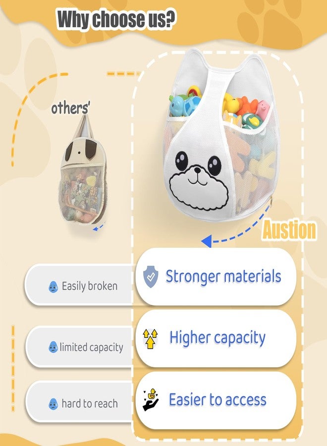 Austion Bath Toy Storage 3.2-Gallon Hanging Bath Toy Holder for Kids‘ Bath Tub - Zippered, Quick-Drying and Machine-Washable Bathroom Organizer - Image 5