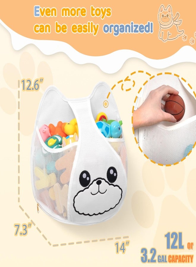 Austion Bath Toy Storage 3.2-Gallon Hanging Bath Toy Holder for Kids‘ Bath Tub - Zippered, Quick-Drying and Machine-Washable Bathroom Organizer - Image 2