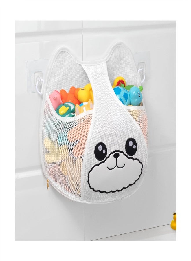 Austion Bath Toy Storage 3.2-Gallon Hanging Bath Toy Holder for Kids‘ Bath Tub - Zippered, Quick-Drying and Machine-Washable Bathroom Organizer - Image 1