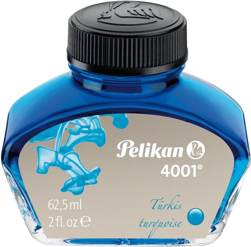 Pelikan 4001 Bottled Ink for Fountain Pens - Turquoise, 62.5ml - Image 1