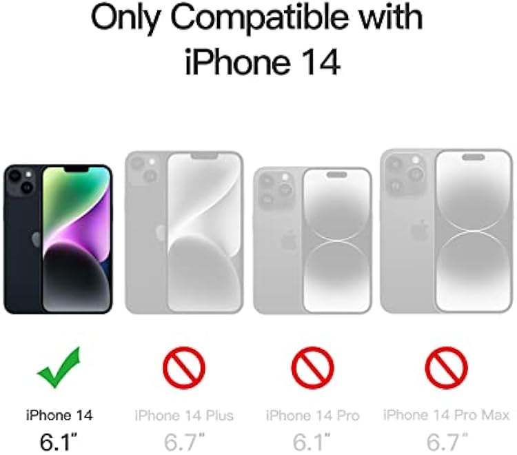 JETech Magnetic Case for iPhone 14 61Inch Compatible with MagSafe Translucent Matte Back Slim Shockproof Phone Cover Black - Image 2