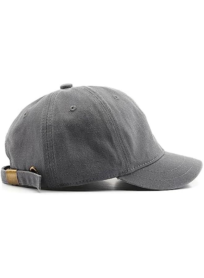 Short Brim Vintage Baseball Cap Adjustable Unstructured Washed Distressed Cotton Blank Dad Hat for Men & Women - Image 1