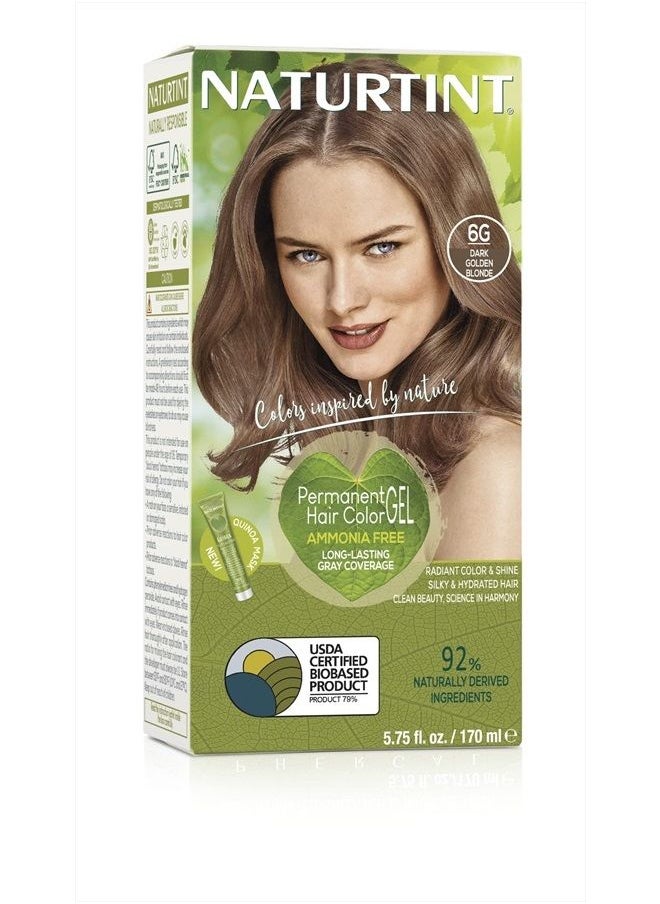 NATURTINT Permanent Hair Color 6G Dark Golden Blonde (Pack of 1), Ammonia Free, Vegan, Cruelty Free, up to 100% Gray Coverage, Long Lasting Results  - Image 1