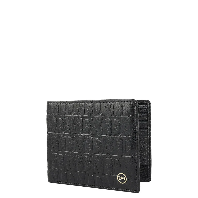 دا ميلانو Black Bifold Leather Mens Wallet