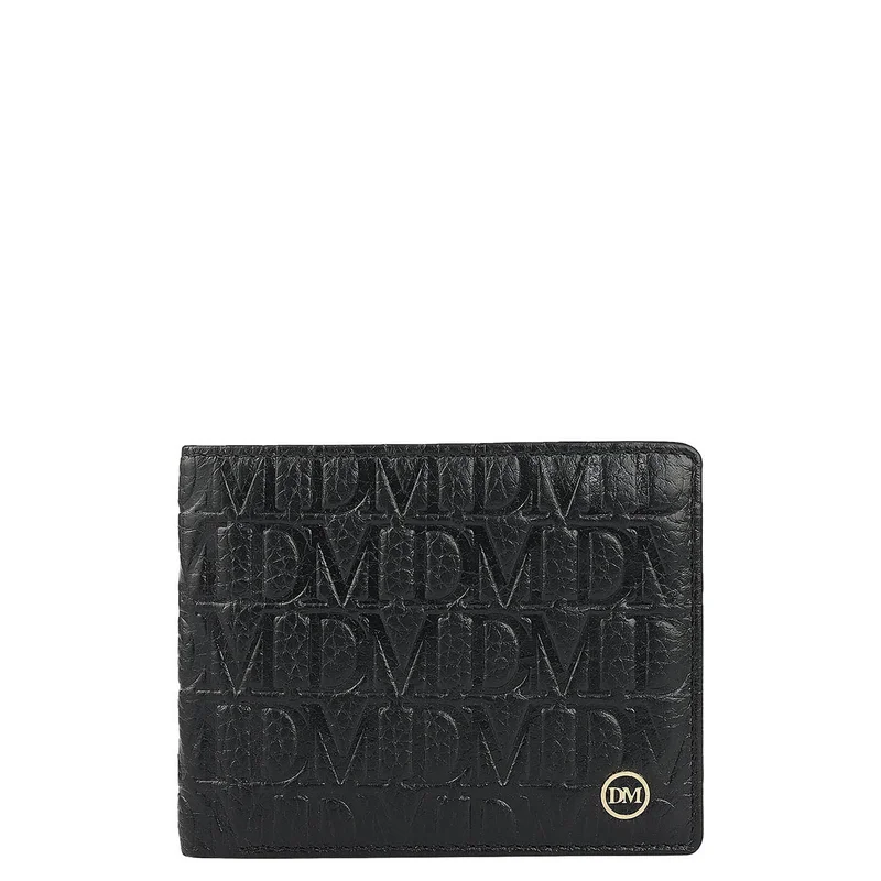 دا ميلانو Black Bifold Leather Mens Wallet