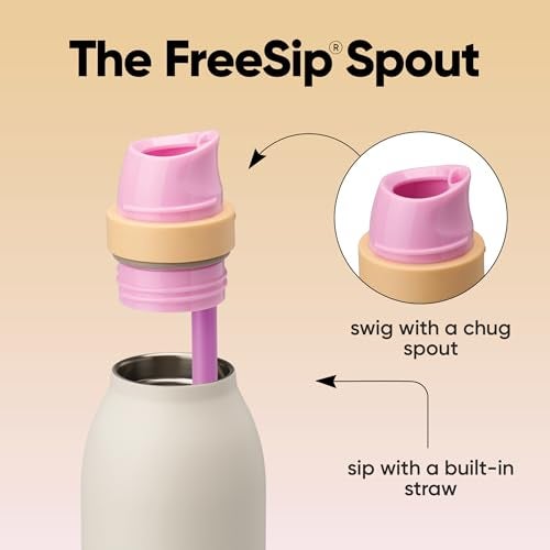 زجاجة ماء عازلة من الفولاذ المقاوم للصدأ Owala FreeSip Twist مع قشة للرياضة والسفر خالية من BPA سعة 24 أونصة - شروق الشمس - Image 3