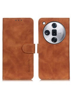 HuHa Case Cover For OPPO Find X7 Pro / Find X7 Ultra KHAZNEH Retro Texture Flip Leather Phone Case Brown 