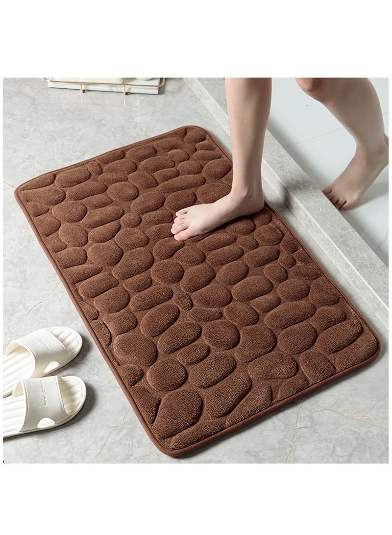 Bluejw 1-Piece Size Is 50x80 Cm Household Cobblestone Embossed Doorstep Carpet Doormat Bathroom Minimalist Wind Absorbent Foot Mat Bathroom Anti-Skid Mat Floor Mat