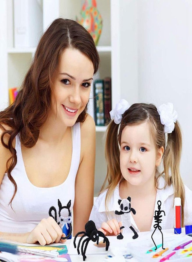 Anvin Pipe Cleaners 100 Pcs Black Color Chenille Stems for DIY Crafts Decorations Creative School Projects (6 mm x 12 Inch, Black) - Image 2