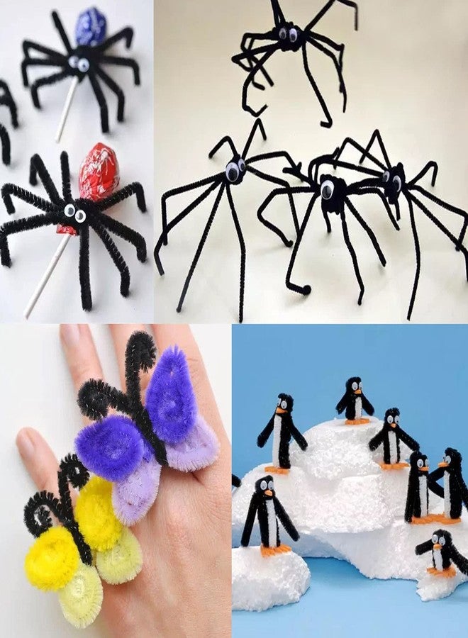 Anvin Pipe Cleaners 100 Pcs Black Color Chenille Stems for DIY Crafts Decorations Creative School Projects (6 mm x 12 Inch, Black) - Image 4
