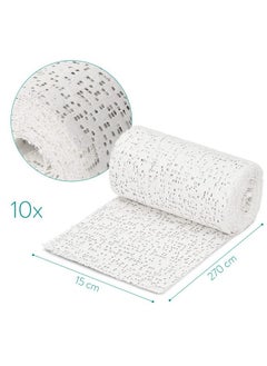Navaris Plaster Cloth Rolls (L, Pack Of 10) - Gauze Bandages For Body Casts, Plaster Of Paris For Craft Projects, Belly Casting Kit Pregnancy - Easy Use Wrap Strips - 6" W X 118" L  - Image 3