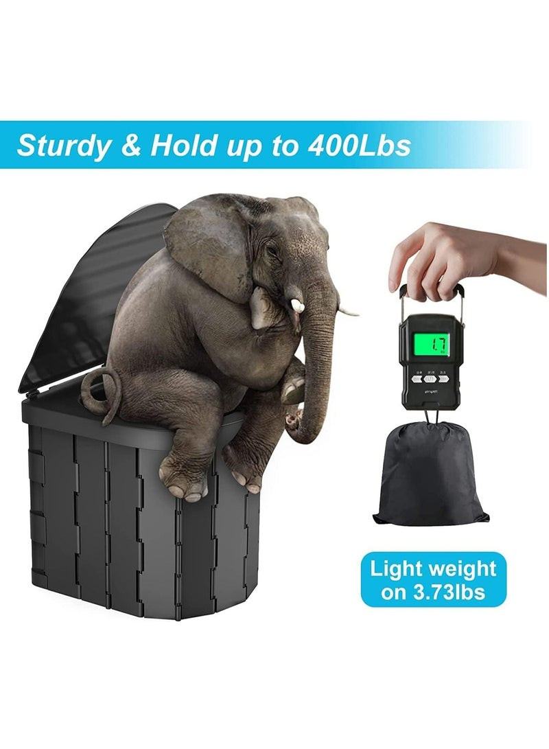 Arabest مرحاض تخييم محمول، مرحاض محمول قابل للطي مع غطاء، نونية سيارة مقاومة للماء للكبار، نونية محمولة للبالغين، مرحاض التخييم والسفر والتنزه سيرًا على الأقدام والقارب والشاطئ - Image 3