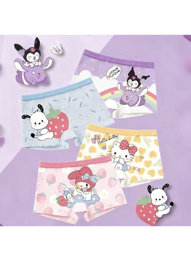 Girls' Underwear Cartoon Underwear Medium And Large Children's Boxer Shorts Little Girls Thin Breathable And Comfortable Southeast Asia