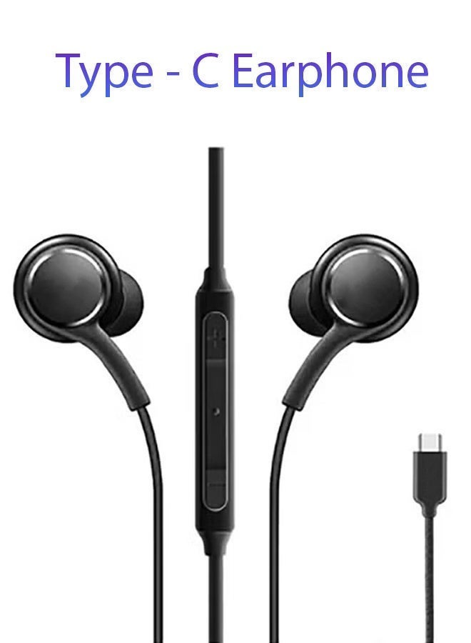 Type-C In-Ear Wire-Controlled Headphones - Adapted to Type-C Interface Electronic Equipment - High Definition Call Active Noise Cancellation Headphones - Volume Control - Image 1