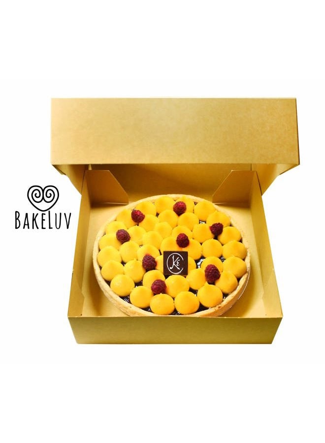 BakeLuv Brown Bakery Boxes with Window 9x9x2.5 inches | 12 Pack | Auto-Popup | Thick & Sturdy 350 GSM | Mini Pie Boxes with Window, Cake Boxes, Cookie Boxes, Dessert, Take Out Boxes, Pastry Boxes - Image 3