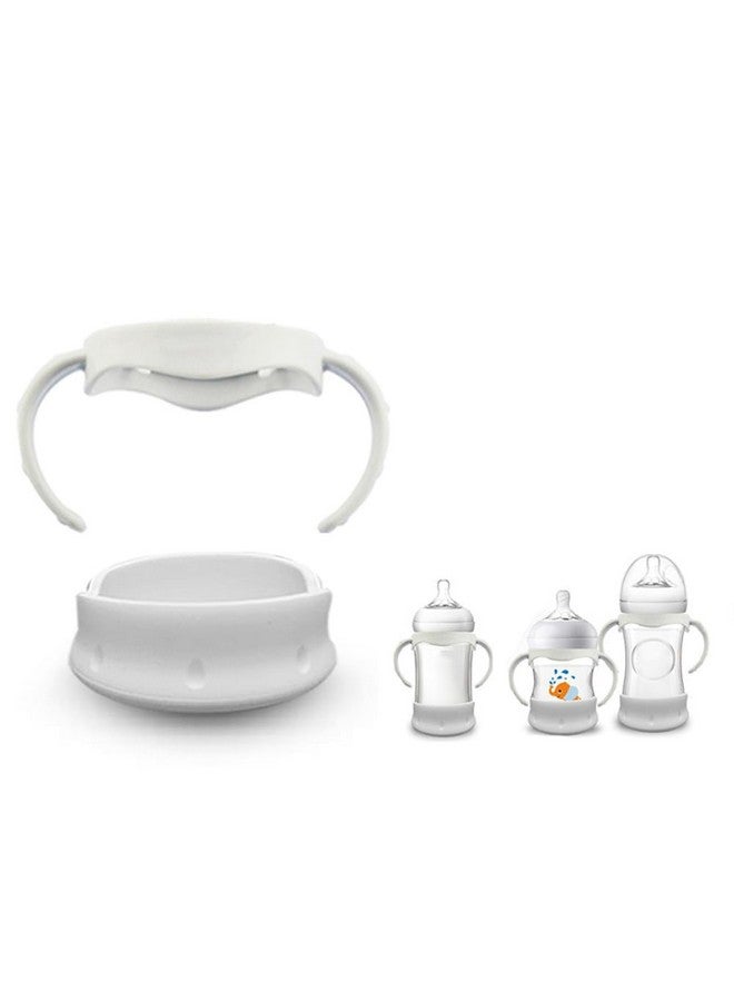 روميروس مقبض زجاجة أطفال وغطاء سيليكون متوافق مع زجاجات الأطفال الزجاجية الطبيعية من فيليبس أفينت بسعة 4 أونصة و8 أونصة - Image 1