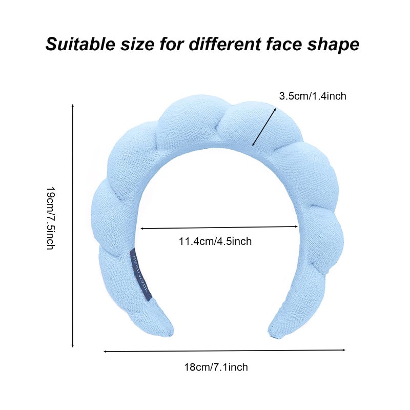 TYSSELY Spa Headbands for Washing Face Makeup Skin Care Headband Women Bubble Facial Beauty Headbands Puffy Shower Towel Band Hair Headband - Image 2