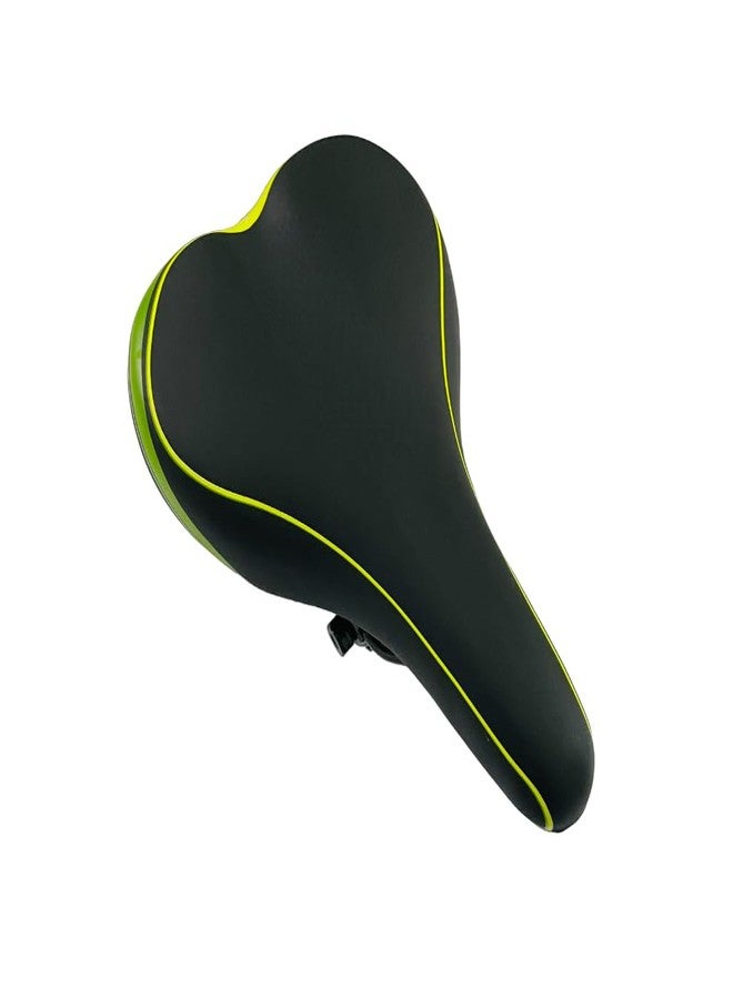 Shrenik Bicycle Seat Saddle 24-29 Inch Cycle Complete Seat PU Form Senior Juinor Mountain Bikes MTB Spring Base Suspension (Black-Green) - Image 1