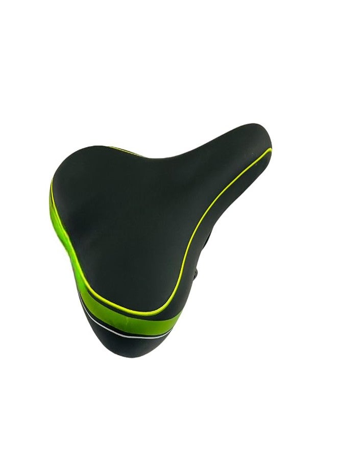 Shrenik Bicycle Seat Saddle 24-29 Inch Cycle Complete Seat PU Form Senior Juinor Mountain Bikes MTB Spring Base Suspension (Black-Green) - Image 3
