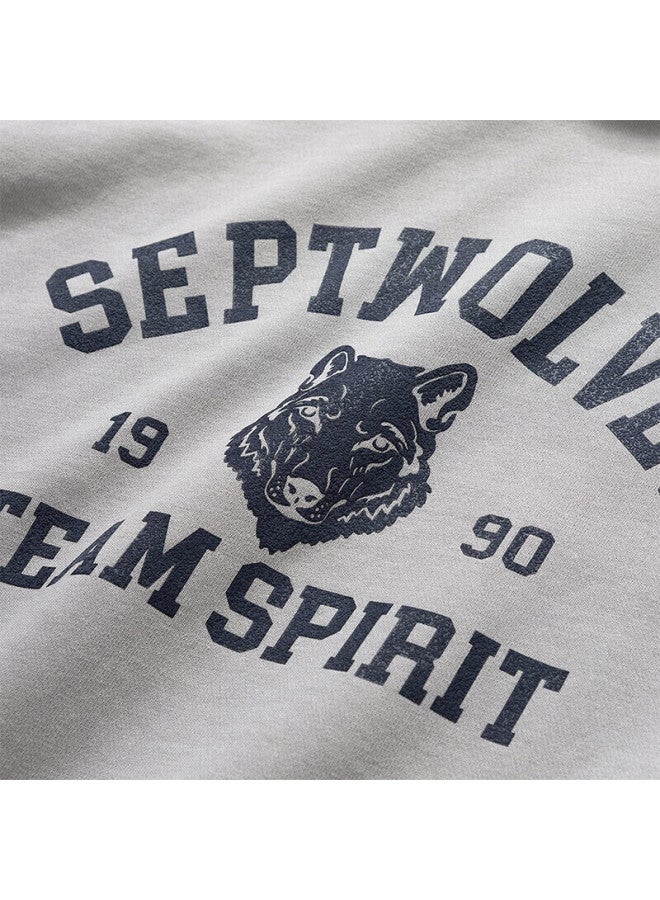 Septwolves Men's Autumn Printed Letter Hoodie Pullover Pure Cotton Soft Skin-friendly Apparel - Image 2