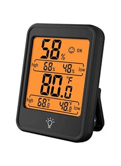 RYNX Indoor Thermometer Digital Hygrometer Room Thermometer Humidity Monitor with Backlight Suitable for Bedroom Baby Room  Cellar Laboratory Black)  - Image 1