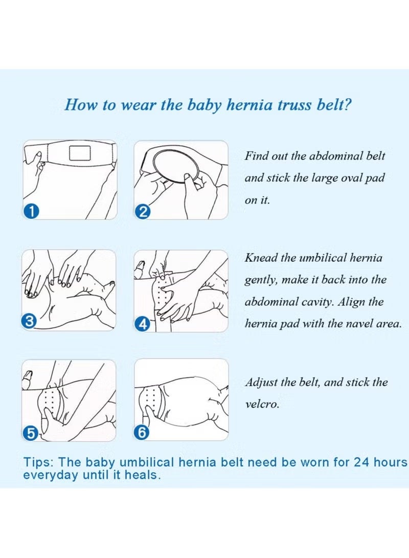Baby Belly Button Strap, Baby Abdomen Wrapped, Abdominal Clip, Hernia Truss Support, Adjustable Belly Button Strap, Newborn Drawstring, Blue - Image 3