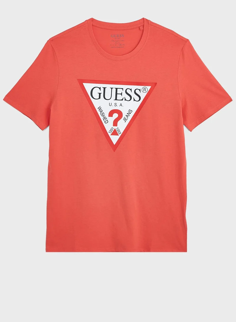 GUESS Logo Crew Neck T-Shirt
