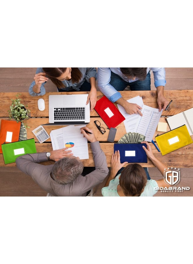 GIDABRAND Money Bank Deposit Bag With Zipper | 11X6 Inch | 7 Days 7 Pieces 7 Colors | Durable Leatherette Money Cash Coin Check Wallet Pouch For Men & Women With Framed Id Window And 7 Blank Card | By Gidabrand - Image 5