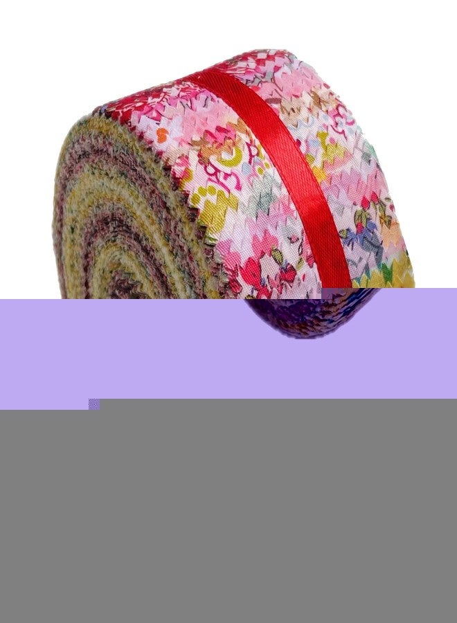 LENAILIN Jelly Roll Fabric - 20 Assorted Floral Prints, 100% Cotton Quilting Fabric, 40 Pre-Cut Strips (2.5 x 44 Inch) for Quilting, Sewing, and DIY Projects -Summer Sunshine - Image 1