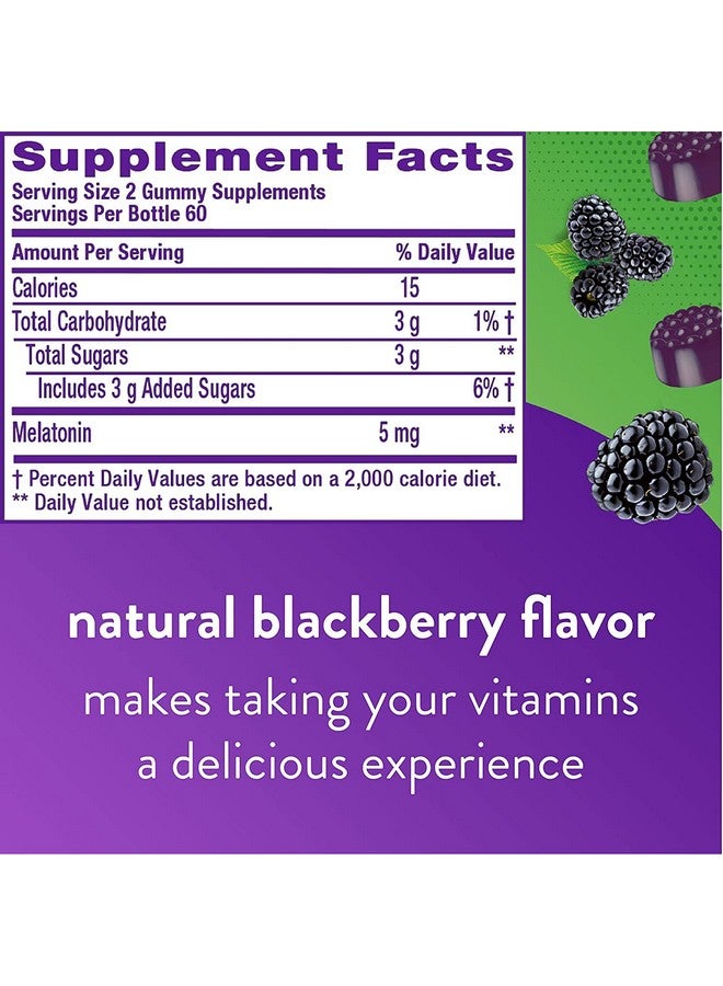 Vitafusion Extra Strength Melatonin BlackBerry, 5mg, 120 Count (2 Bottles) - Image 4