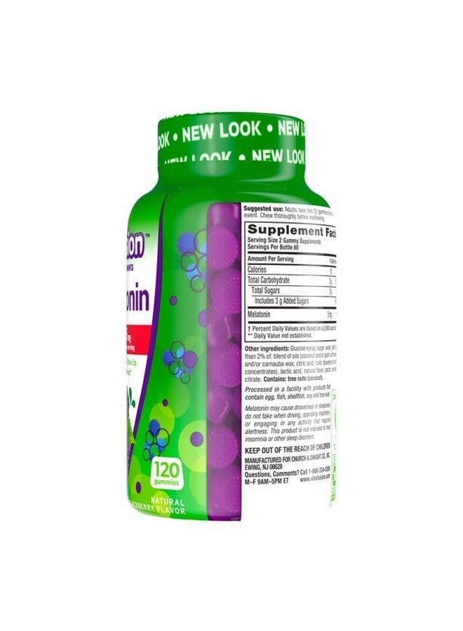 Vitafusion Extra Strength Melatonin BlackBerry, 5mg, 120 Count (2 Bottles) - Image 2