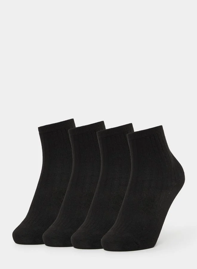ستايلي Styli Set of 4 - Solid Ankle Socks