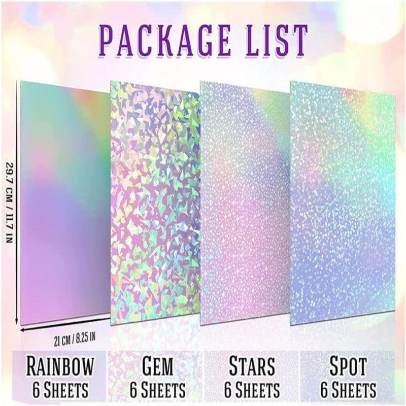 Printable Vinyl Sticker Paper 8.5 X 11 Inches - High Ink Absorption & Brilliant Print Effects Holographic Laminating Sheets for DIY Decorative Labels, Laptop & Cup Customization - Image 3