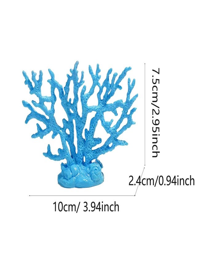 ALHBEJT Blue Coral Decor Statue Coral Sculpture Home Decoration Beach/Coastal/Ocean Themed Cabinet Shelf Tabletop Decor (Blue) - Image 4