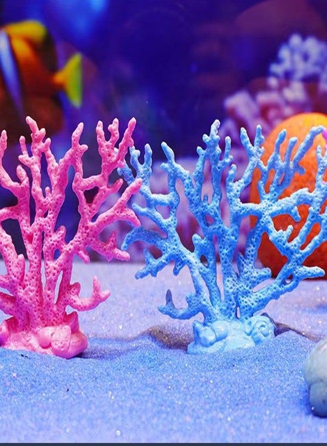 ALHBEJT Blue Coral Decor Statue Coral Sculpture Home Decoration Beach/Coastal/Ocean Themed Cabinet Shelf Tabletop Decor (Blue) - Image 3