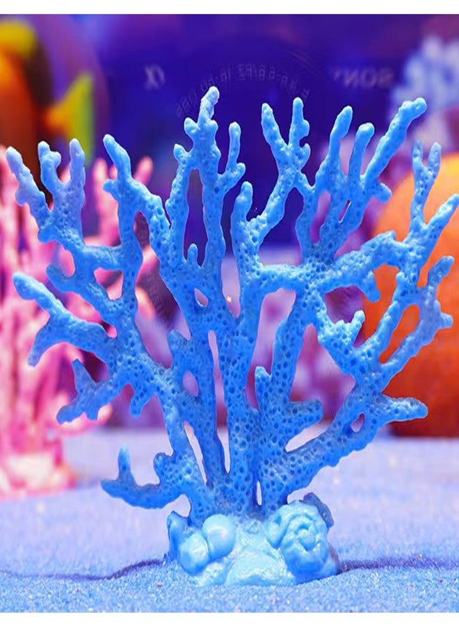 ALHBEJT Blue Coral Decor Statue Coral Sculpture Home Decoration Beach/Coastal/Ocean Themed Cabinet Shelf Tabletop Decor (Blue) - Image 2