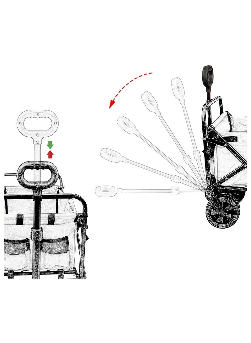Royal Polar Folding Wagon Cart Collapsible Outdoor Utility Wagon Garden Shopping Cart Beach Wagon with All-Terrain Wheels 600D Oxford  - Image 4