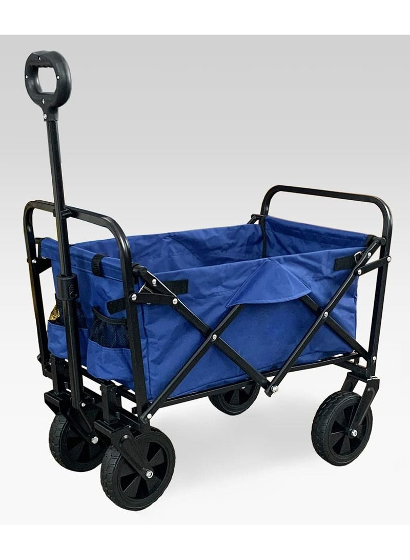 Royal Polar Folding Wagon Cart Collapsible Outdoor Utility Wagon Garden Shopping Cart Beach Wagon with All-Terrain Wheels 600D Oxford  - Image 1