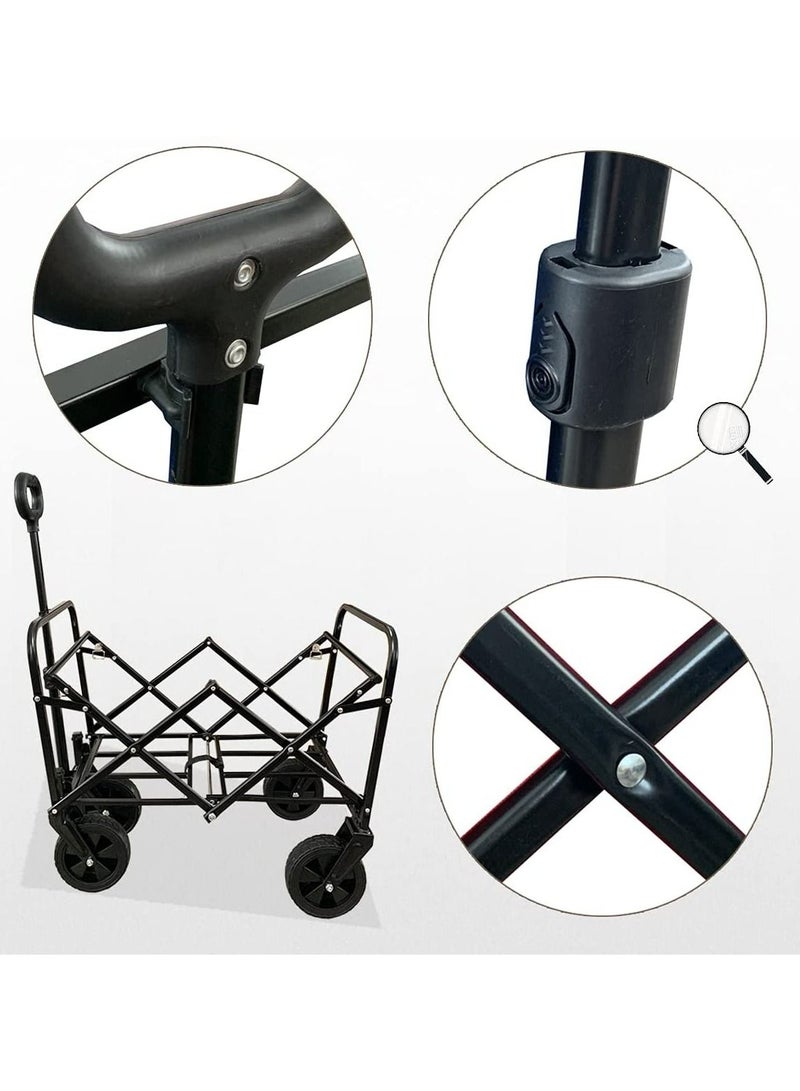 Royal Polar Folding Wagon Cart Collapsible Outdoor Utility Wagon Garden Shopping Cart Beach Wagon with All-Terrain Wheels 600D Oxford  - Image 3