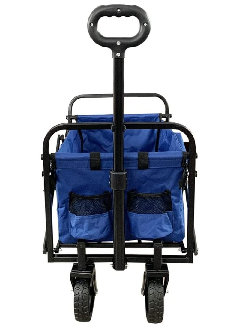 Royal Polar Folding Wagon Cart Collapsible Outdoor Utility Wagon Garden Shopping Cart Beach Wagon with All-Terrain Wheels 600D Oxford  - Image 2