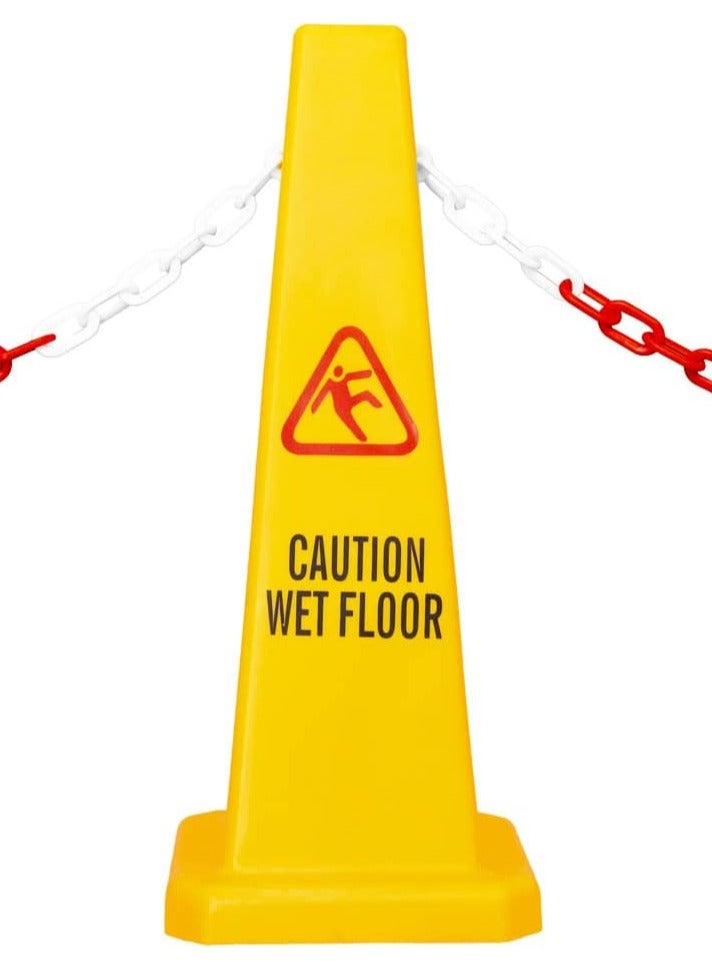 4 Sides View Caution Wet Floor Safety Cone | Highly Visible Yellow Wet Floor Sign for Safety | Easily Noticable Floor Sign - Image 3