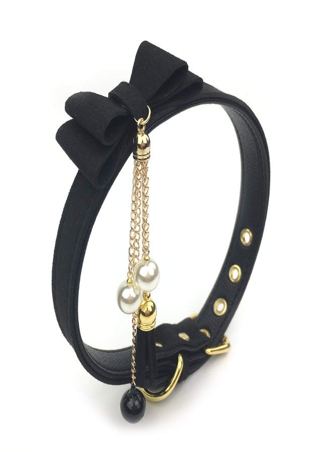 Succuba Bell Choker Collar Necklace Lolita Bow Collar Cat Kitty Velvet Necklace (T) - Image 1