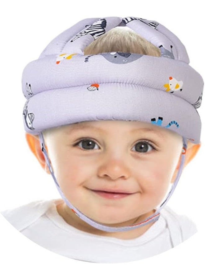 TORASO خوذة أمان الأطفال من TORASO، واقي رأس للأطفال الرضع للحبو، وسادة رأس واقية، خوذة ناعمة للأطفال الذين يتعلمون المشي، حديقة حيوانات رمادية - Image 2