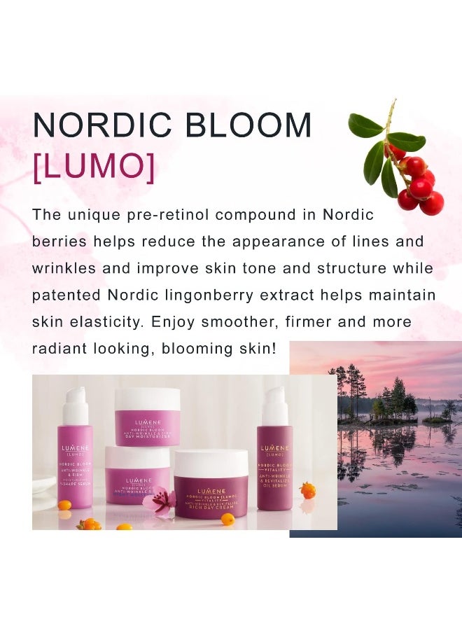 [Lumo] Nordic Bloom Anti-Wrinkle & Firm Moisturizing V-Shape Face Serum - Hydrating Serum To Help Visibly Reduce Fine Lines + Wrinkles - Infused With Nordic Lingonberry Extract (30 Ml)