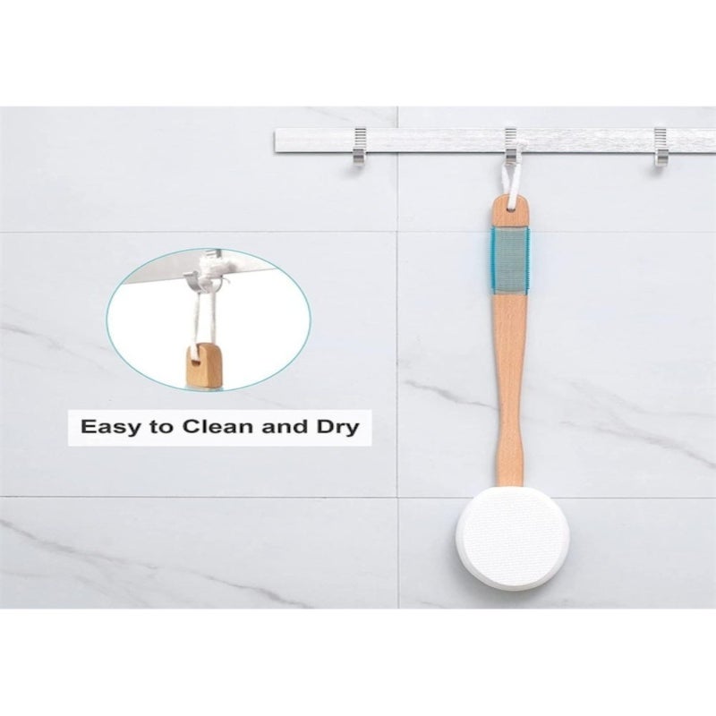 Back Lotion Applicator 17-Inch Curved Wooden Handle With Non-Slip Rubber Grip - Quick Even Mark-Free Application Long Handle Applicator for Hard-To-Reach Areas Elderly, Women And Daily Skincare Use - Image 3